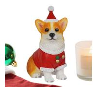 Generico Statua Natalizia Cane,Graziosa Statuina Natalizia In Resina | Decorazione Per La Casa Per Camera Scuola Uffici Appartamento Scrivania Dormitorio | Compleanno E Festa Del Ringraziamento