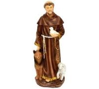 Generico Statua Religiosa San Francesco d'Assisi, Figura S. Francesco in Ceramica, Statuina Santi finemente decorata con base, h. 30 cm Articoli Religiosi Cattolici per interni ed esterni