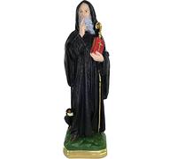 Generico Statua San Benedetto in Gesso Dipinta a Mano - 30 cm