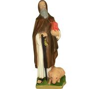 Generico Statua Sant' Antonio Abate in Gesso madreperlato Dipinta a Mano da 33 cm