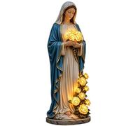 Generico Statua Solare Madonna Statuina Solare Luminosa | Statue Da Esterno Madre Per Esterno Cortile Giardino Posteriore Prato Portico Paesaggio Interno Mensola Davanzale Festività