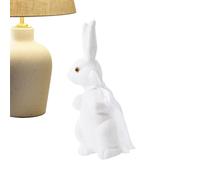 Generico Statue De Lapin - Avec Noeud Mousse Paillettes Décor Maison | Décor De Jardin Lapin Pâques, Pour Jardin Extérieur Cour Porche Porte Table Coin Intérieur Fête Printemps Bureau Salle