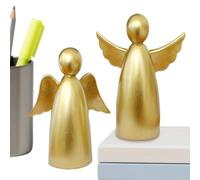 Generico Statue Di Angeli E Figure | Statua Angelo Decorazione Casa Interna - 2 Pezzi Decorazione Dorata Resina Per Camera Cucina Soggiorno
