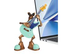 Genérico Statue di Rane | Resina a tema musicale, scultura di rana con violino per scaffalature, per soggiorno, studio, camera da o davanzale