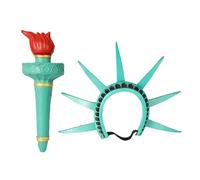 Generico Statue of LibertyCostume, LibertyCrown and Torch, Lightweight Role Play Headband, Multipurpose Festival Hairpiece, Elegant Costume Accessory for Parties and Events