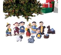 Generico Statue Presepe,Decorazione Interna Resina 11 Pezzi | Mini Statuine Giocattoli per Casa | Casa Famiglia Tavolo Villaggio Amici