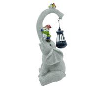 Genérico Statuetta da giardino a forma di elefante per decorazione della casa, ornamentali con e nani, per patio, terrazza, prato, tavolo