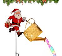 Genérico Statuetta di Babbo Natale solare per esterni - decorativa solare a LED in metallo | Lampada da giardino sul pavimento - per giardino sentiero cortile prato portico