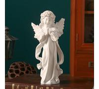 Generico Statuetta di Un Angelo in Preghiera, Statuetta Scolpita E Dipinta A Mano, Statua con Ali d'Angelo per L'arredamento della Casa O del Giardino,6.5x4.5x14cm(3x2x6inch)