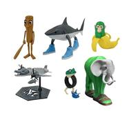 Generico Statuetta TungTungTungSahur, Decorazione da Scrivania Tralalero Tralala, Squalo con Scarpe, Animali Divertenti Stampati in 3D, Regalo da Collezione, Figure Brainrot Italiano (6 Pezzi)