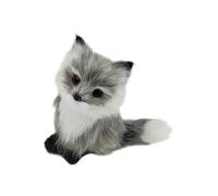 Generico statuetta volpi in pelliccia sintetica per esposizione scrivania interna auto Realistico peluche artificiale Accessorio per ciondolo animale Peluche simulato Ciondolo piccole volpi