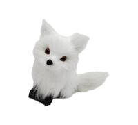 Generico statuetta volpi in pelliccia sintetica per esposizione scrivania interna auto Realistico peluche artificiale Accessorio per ciondolo animale Peluche simulato Ciondolo piccole volpi
