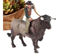Generico Statuette da cavalcare un - Giocattoli realistici per bovini da torero spagnoli, action figure da, figurine in miniatura, set da gioco educativo per ragazzi e ragazze | Giocattolo per bambi