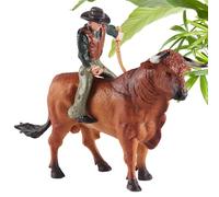 Generico Statuette da cavalcare un - Giocattoli realistici per bovini da torero spagnoli, action figure da, figurine in miniatura, set da gioco educativo per ragazzi e ragazze | Giocattolo per bambi