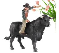Generico Statuette da cavalcare un - Giocattoli realistici per bovini da torero spagnoli, action figure da, figurine in miniatura, set da gioco educativo per ragazzi e ragazze | Giocattolo per bambi