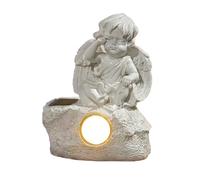 Genérico Statuette di angelo, scultura con luci a LED, resistenti alle intemperie, statuette solari per giardino, cortile, veranda, prato, cimitero, donne, mamma, compleanno, giorno