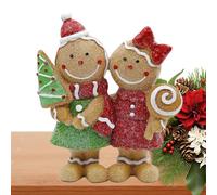 Generico Statuina di Pan di - Coppia Di Gingerbread Centrotavola Invernale - Piccole Figure Festive per Libreria Camera Bambini Tavola,Addobbo Per Tavola Libreria Camera Da Letto Stagione Fredda