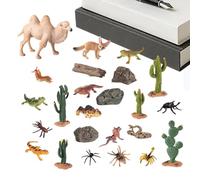 Generico Statuine animali del deserto 24 pezzi piante giocattolo set