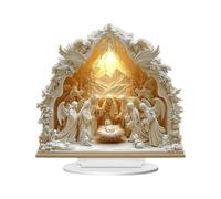 Genérico Statuine del presepe | 2D acrilico religioso, statuette di nascita per tavolo decorazione natalizia, per decorazione della casa cristiana per esterni per esterni, mantello caminetto, camera
