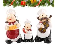 Generico Statuine Dello Chef - 3 Pezzi Di Statuine Sorridenti E - Chef Per La Decorazione Della Cucina,Per Sala Da Pranzo Ristorante Stanza Casa Tema Dispensa