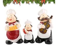 Generico Statuine Dello Chef | 3 Pezzi Di Statuine Sorridenti E - Ornamento Chef,Per la Camera, il Ristorante, la Casa, la Sala da Pranzo, il Tema, la Dispensa, e
