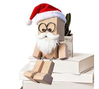 Generico Statuine di Legno | Bambola di Babbo Natale con Movimento delle Gambe,Macchina di Legno Uomo Che Trema - per Bambini Compleanno Casa Scaffale Natale Scrivania