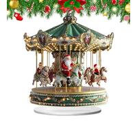 Generico Statuine Natalizie - Centrotavola 2D di Babbo Natale - Girotondo Scena di Buon Natale Figurina - per Scaffale Finestra Soggiorno Camera da Letto Cucina Ufficio Bar