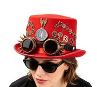 Generico Steampunk Top Hat - Unisex Gothic Headwear, Felt Costume Cap | Halloween Steampunk Top Hat for Victorian Parties, Festive Masquerade Balls, Carnivals, Cosplay Costumes, Movie Props,