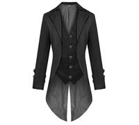 Generico Steampunk Victorian Gothic Frock Coat - 300g Multi uses | Mens Gothic Medieval Tailcoat Jacket | Pirate Jacket Uniform for Men, Vintage Cosplay, Halloween Costume