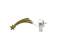 Generico Stella COMETA Oro 19 CM Glitter PRESEPE con LUCI Fissa O INTERMITTENTE Luce Calda Decorazione AMBIENTAZIONI Natale Alimentazione BATTERIE
