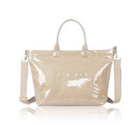 Generico Stellaya Womens Letters Print Tote Bag, Simple Fashion PVC Large Shoulder Bags, with Shoulder Strap (Beige)