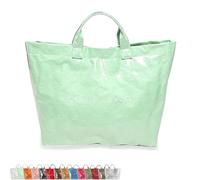 Generico Stellaya Womens Letters Print Tote Bag,Stellaya Fashion Retro Tote Bag,PVC Large Kraft Paper for Women (Light green)