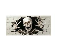 Generico Stendardo da Garage per Halloween con Sfondo Teschio Spaventoso, Decorazione Grande per Feste in Giardino, Casa e Esterno, per Atmosfera Horror e Divertimento (A)