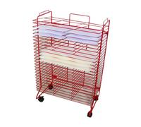 Generico Stendibiancheria A 25 Ripiani, Funzionale Contenitore Mobile Con Ruote, Organizer Impilabile For Disegni, Tele E Progetti Scolastici