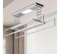 Generico Stendibiancheria a LED con Telecomando, Altezza Regolabile, Elevata capacità di carico, Perfetto per casa e Balcone, Design salvaspazio, Soluzione di Asciugatura efficiente