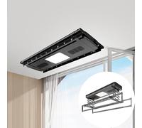 Generico Stendibiancheria Elettrico - Montaggio a soffitto, Telecomando, Appendiabiti telescopico con Sistema di Sollevamento Automatico per Uso Domestico