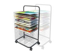 Generico Stendibiancheria For Aule, Scaffale Mobile In Metallo For Opere D'arte, Con 20/25 Ripiani Rimovibili, Distanza Tra I Livelli 3,5 Cm, For Gallerie Di Schizzi E Disegni(25-Tier)