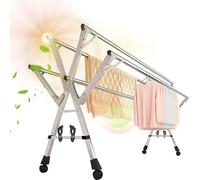 Generico Stendibiancheria Pieghevole da Esterno, salvaspazio, per Balcone, per Lenzuola, in Acciaio Inossidabile (1,6 m/63 Pollici)