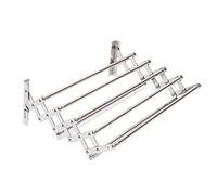 Generico Stendibiancheria Pieghevole per Interni ed Esterni. Stendibiancheria Pieghevole ed Estensibile in Acciaio Inox, Montaggio a Parete, Ideale per Interni ed Esterni, Adatto a Piastrelle in Cera