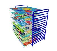 Generico Stendibiancheria Portatile A 16 Ripiani, Stendino For Opere D'arte Con 16 Ripiani Rimovibili, Spazio For Studio E Tavolo For Bambini, For Tele E Schizzi