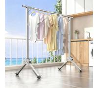 Generico Stendibiancheria Retrattile salvaspazio, Appendiabiti Estensibile per Lenzuola, Design Antiscivolo, Facile da riporre per Lenzuola e Biancheria.