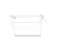 Generico Stendibiancheria Saliscendi da Parete e Soffitto, 160 x 50 cm, 10 Metri Lineari, Acciaio Plastificato Bianco