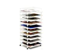 Generico Stendino For Opere D'arte A 4-15 Livelli | Organizer for portaoggetti for studio d'arte arte, con ruote bloccabili, for la stanza artigianato(White,10-tier)