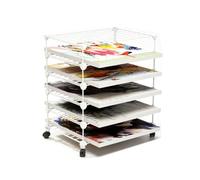 Generico Stendino For Opere D'arte A 4-15 Livelli | Organizer for portaoggetti for studio d'arte arte, con ruote bloccabili, for la stanza artigianato(White,5-tier)