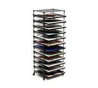 Generico Stendino For Opere D'arte A 4-15 Livelli | Organizer for portaoggetti for studio d'arte arte, con ruote bloccabili, for la stanza artigianato(Black,12-tier)