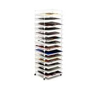Generico Stendino For Opere D'arte A 4-15 Livelli | Organizer for portaoggetti for studio d'arte arte, con ruote bloccabili, for la stanza artigianato(White,14-tier)