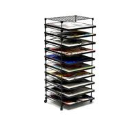 Generico Stendino For Opere D'arte A 4-15 Livelli | Organizer for portaoggetti for studio d'arte arte, con ruote bloccabili, for la stanza artigianato(Black,10-tier)