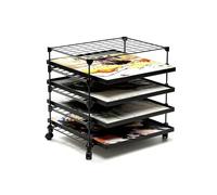 Generico Stendino For Opere D'arte A 4-15 Livelli | Organizer for portaoggetti for studio d'arte arte, con ruote bloccabili, for la stanza artigianato(Black,4-tier)