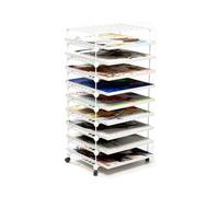 Generico Stendino For Opere D'arte A 4-15 Livelli | Organizer for portaoggetti for studio d'arte arte, con ruote bloccabili, for la stanza artigianato(White,9-tier)