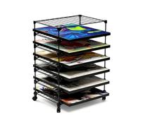 Generico Stendino For Opere D'arte A 4-15 Livelli | Organizer for portaoggetti for studio d'arte arte, con ruote bloccabili, for la stanza artigianato(Black,6-tier)